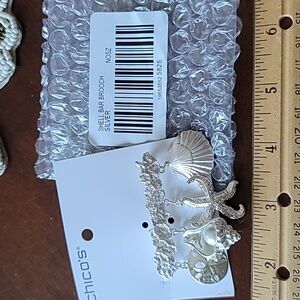 Chico's Silver Nautical Charm Brooch